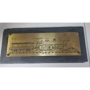 Rare Vtg PA RR Limited Edition Etching PRR 573 Pennsylvania Railroad TRAIN Slate